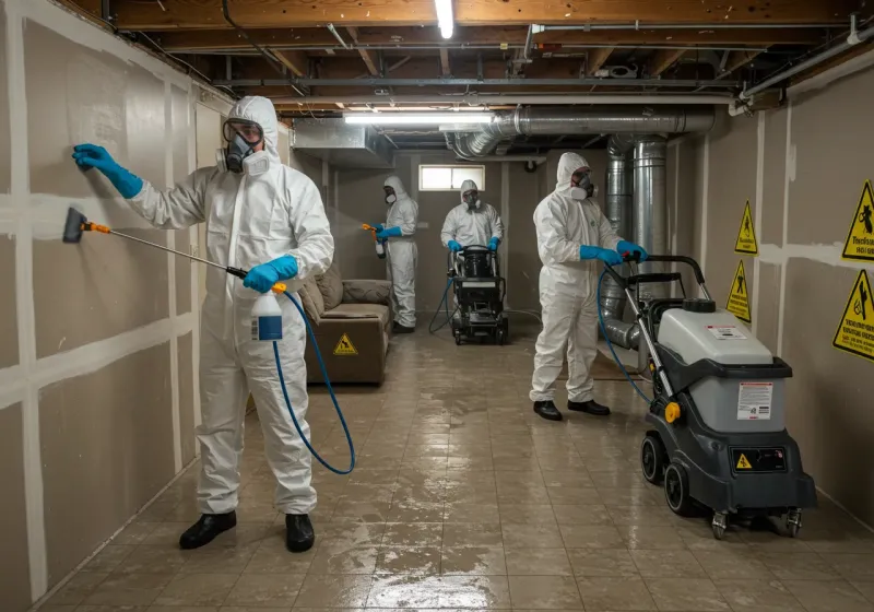 Basement Moisture Removal and Structural Drying process in Camarillo, CA